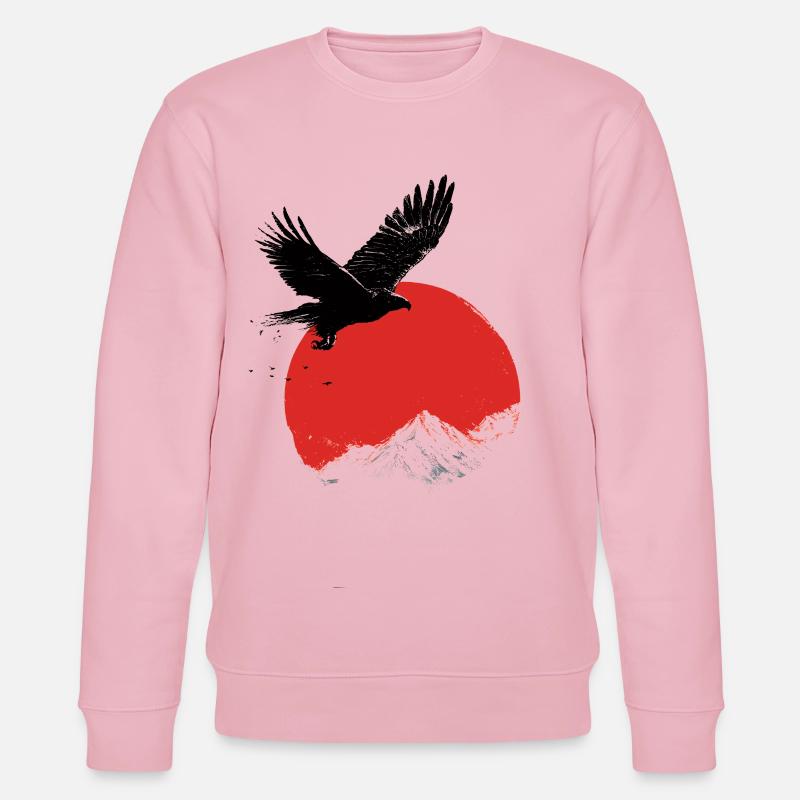Fuji Red Sun Eagle – Japanischer Vogel beim Fliegen - Stanley/Stella Unisex Bio-Sweatshirt CHANGER  - Hellrosa