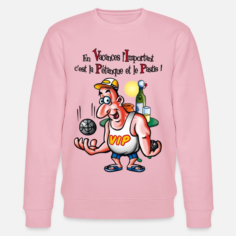 Vip petanque - Stanley/Stella Unisex Bio-Sweatshirt CHANGER  - Hellrosa