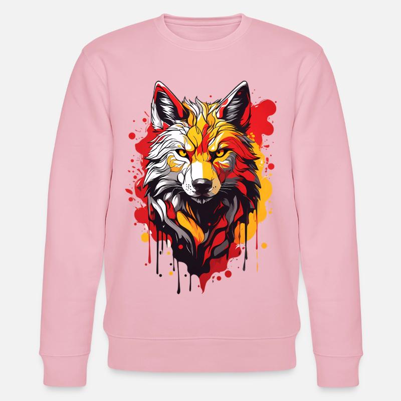 Coole Wolf - Stanley/Stella Unisex Bio-Sweatshirt CHANGER  - Hellrosa