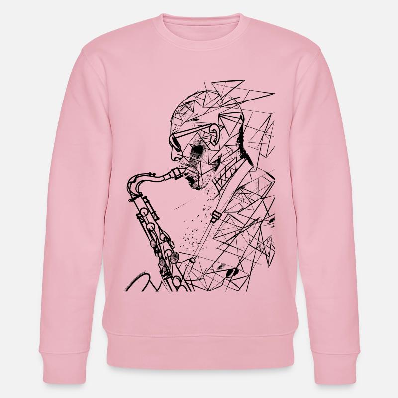 Dessin de saxophoniste - Sweat bio CHANGER Stanley/Stella Unisexe - rose pâle