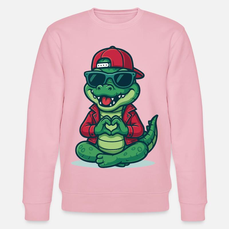 Crocodile Love Cool - Stanley/Stella Unisex Bio-Sweatshirt CHANGER  - Hellrosa
