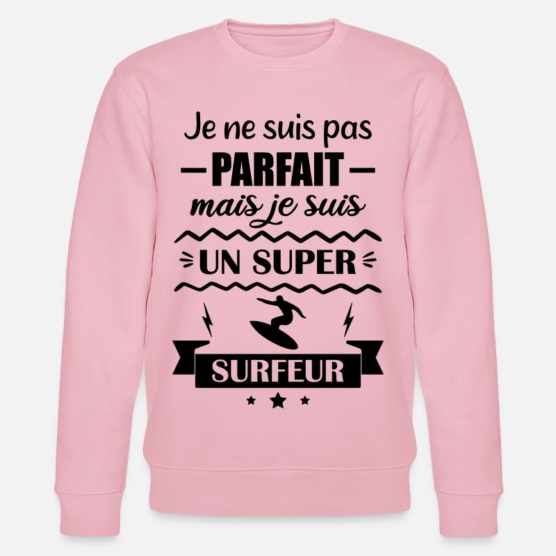 Super Surfeur Vague Océan Surf - Sweat bio CHANGER Stanley/Stella Unisexe - rose pâle