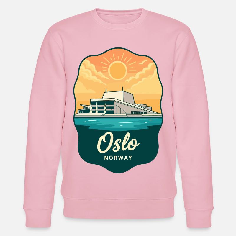 Osloer Opernhaus Retro-Sonnenuntergangsabzeichen - Stanley/Stella Unisex Bio-Sweatshirt CHANGER  - Hellrosa