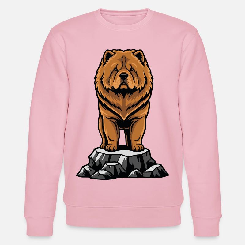 Chien Chow-Chow Portrait Crinière Lion - Sweat bio CHANGER Stanley/Stella Unisexe - rose pâle