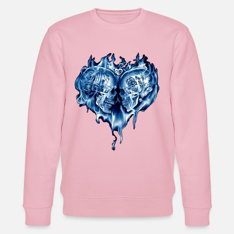 Skull Herz - Stanley/Stella Unisex Bio-Sweatshirt CHANGER - Hellrosa