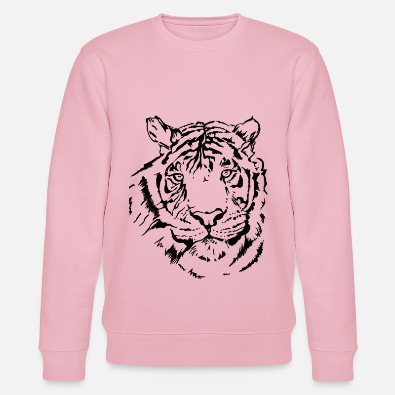 Handgezeichneter Tiger - Stanley/Stella Unisex Bio-Sweatshirt CHANGER  - Hellrosa