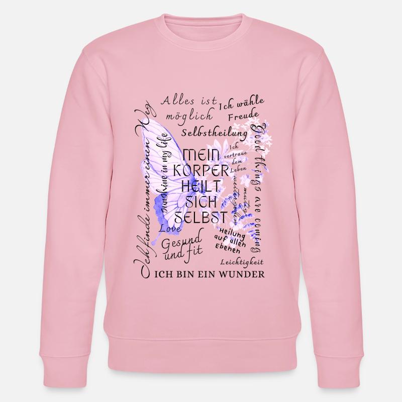 Heilung Genesung gesund werden  - Stanley/Stella Unisex Bio-Sweatshirt CHANGER  - Hellrosa