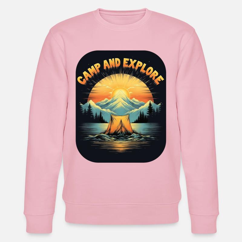 Retro Camping - Camp and Explorer - Stanley/Stella Unisex Bio-Sweatshirt CHANGER  - Hellrosa
