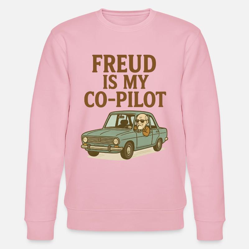 Freud ist mein Co-Pilot - Stanley/Stella Unisex Bio-Sweatshirt CHANGER  - Hellrosa