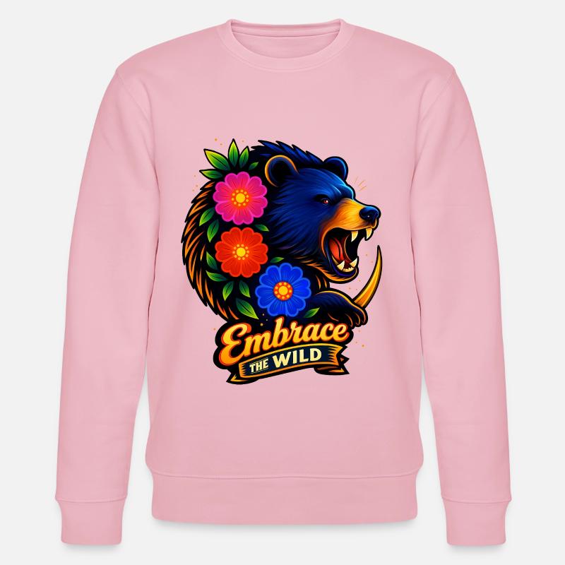 Étreinte en nature avec des fleurs - Sweat bio CHANGER Stanley/Stella Unisexe - rose pâle