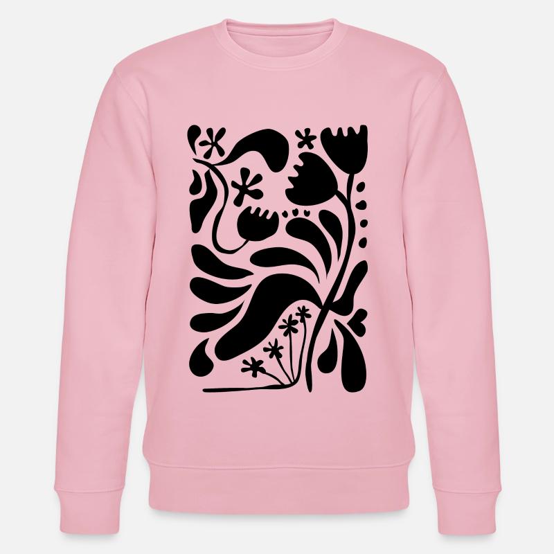 Abstrakte Blumen Matisse Stil - Stanley/Stella Unisex Bio-Sweatshirt CHANGER  - Hellrosa