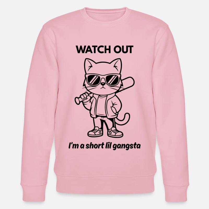 Sigura Design Coole Katze - Stanley/Stella Unisex Bio-Sweatshirt CHANGER  - Hellrosa