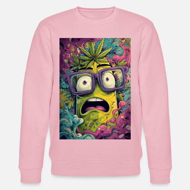 Psychedelische Ananas mit Brille - Stanley/Stella Unisex Bio-Sweatshirt CHANGER  - Hellrosa