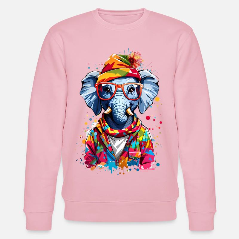 Coole Elefant - Stanley/Stella Unisex Bio-Sweatshirt CHANGER  - Hellrosa