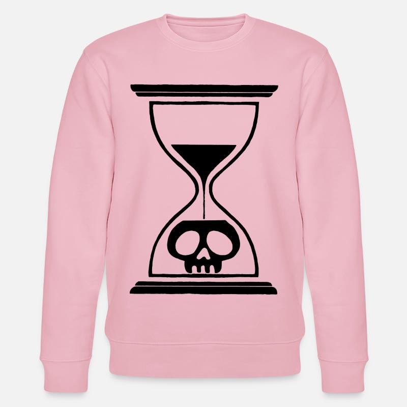 Schwarzer Sanduhr-Totenkopf - Stanley/Stella Unisex Bio-Sweatshirt CHANGER  - Hellrosa