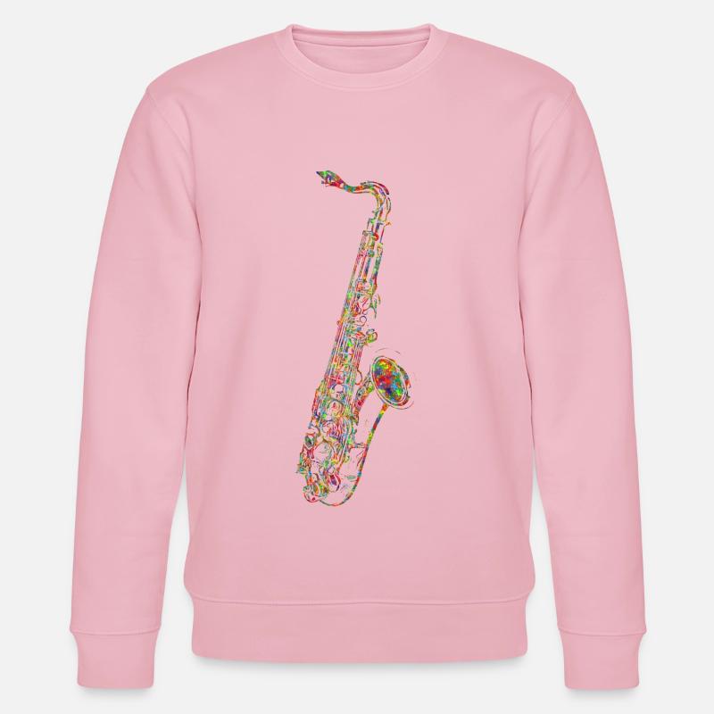 Buntes Saxophon - Stanley/Stella Unisex Bio-Sweatshirt CHANGER  - Hellrosa