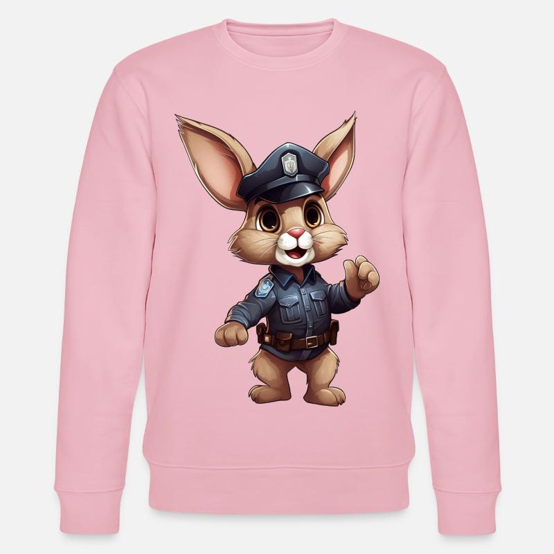 Häschen Polizei - Stanley/Stella Unisex Bio-Sweatshirt CHANGER  - Hellrosa