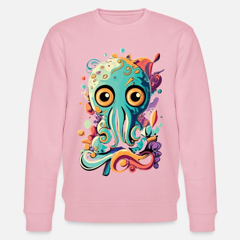 Octopus Squid - Bébé calmar Poulpe - Sweat bio CHANGER Stanley/Stella Unisexe - rose pâle