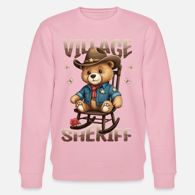 Ours le shérif du village - Sweat bio CHANGER Stanley/Stella Unisexe - rose pâle