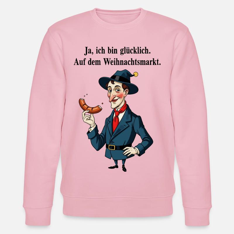 Glücklich auf dem Weihnachtsmarkt - Stanley/Stella Unisex Bio-Sweatshirt CHANGER  - Hellrosa