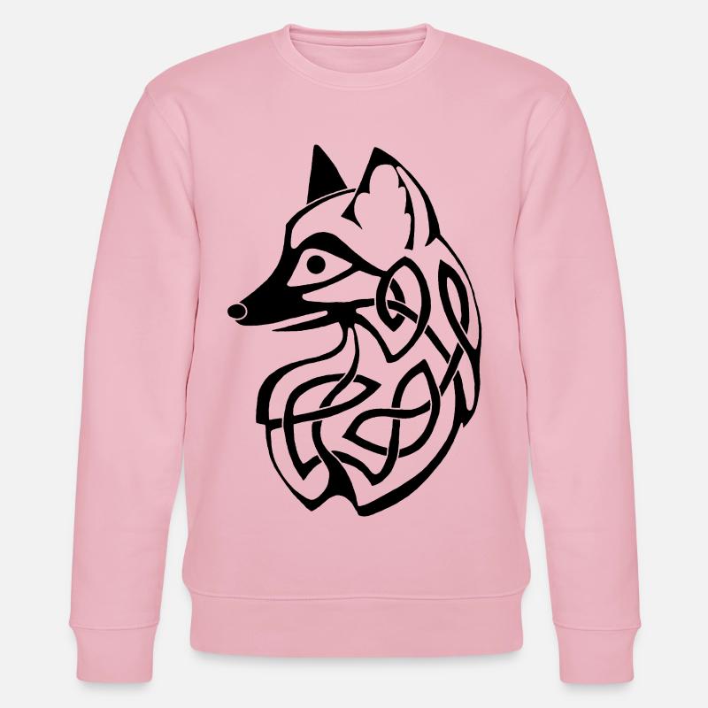 Schwarzer Keltischer Fuchs - Stanley/Stella Unisex Bio-Sweatshirt CHANGER  - Hellrosa