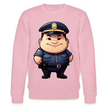 dicker Polizist - Stanley/Stella Unisex Bio-Sweatshirt CHANGER  - Hellrosa - Vorne - Jaron (178cm) & Liana (172cm)