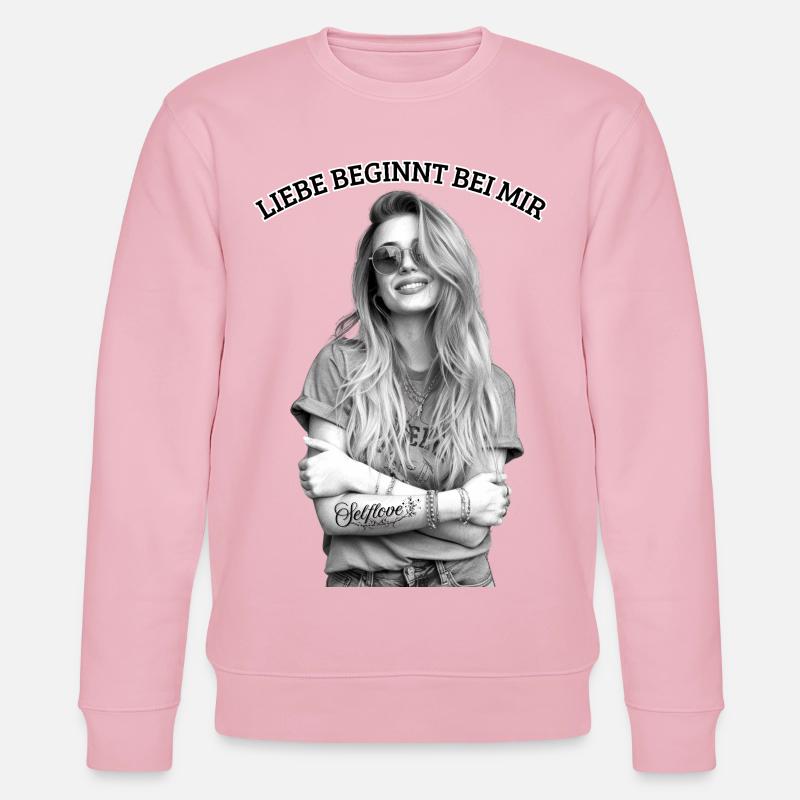 Liebe beginnt bei mir - Stanley/Stella Unisex Bio-Sweatshirt CHANGER  - Hellrosa