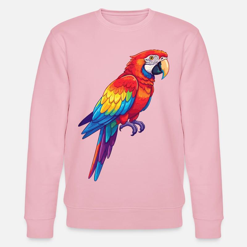 Bunte Papagei-Regenbogen-Pop-Art-Aquarell - Stanley/Stella Unisex Bio-Sweatshirt CHANGER  - Hellrosa