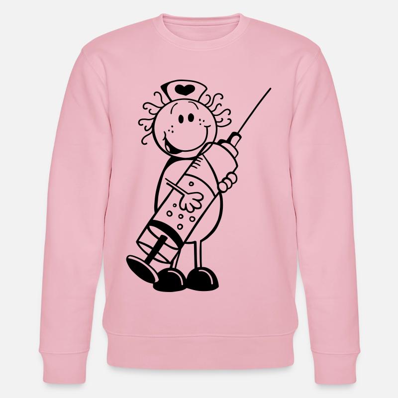 Krankenschwester Strichmännchen - Geschenk - Stanley/Stella Unisex Bio-Sweatshirt CHANGER  - Hellrosa