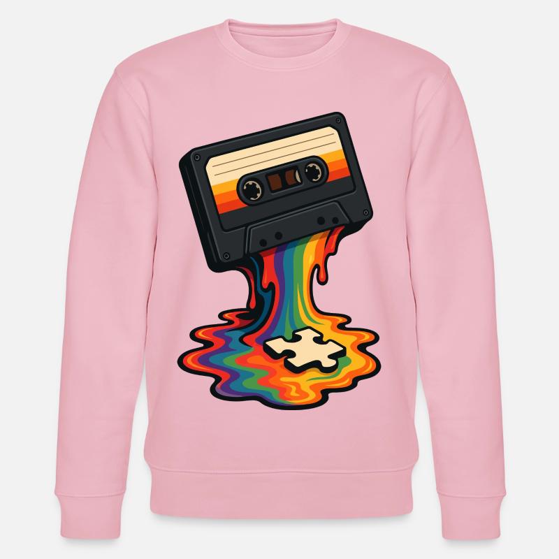 Regenbogen Kassette Schmelz Puzzle - Stanley/Stella Unisex Bio-Sweatshirt CHANGER  - Hellrosa