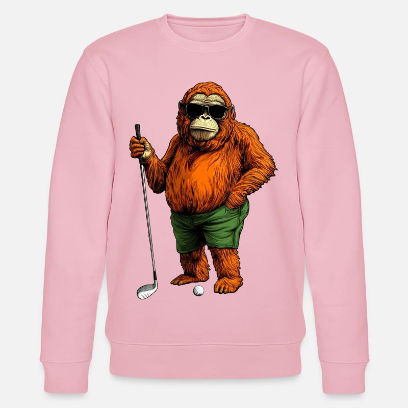 Affen Golf - Stanley/Stella Unisex Bio-Sweatshirt CHANGER  - Hellrosa