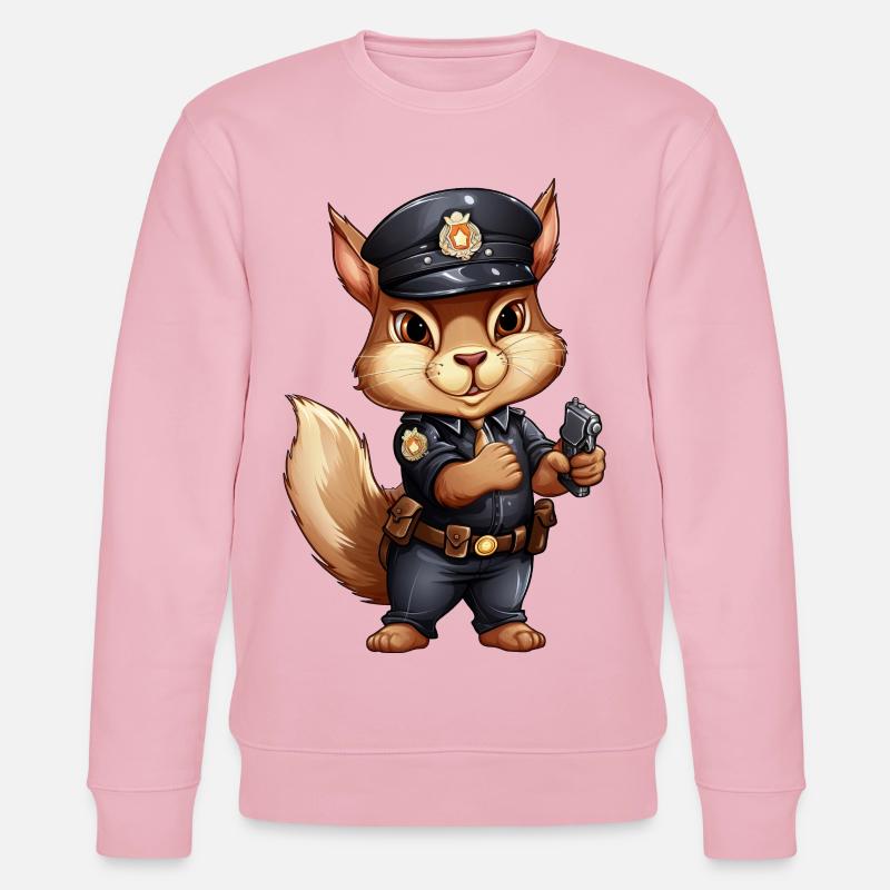 Squirrel Policeman - Stanley/Stella CHANGER Unisex Organic Sweatshirt - cotton pink
