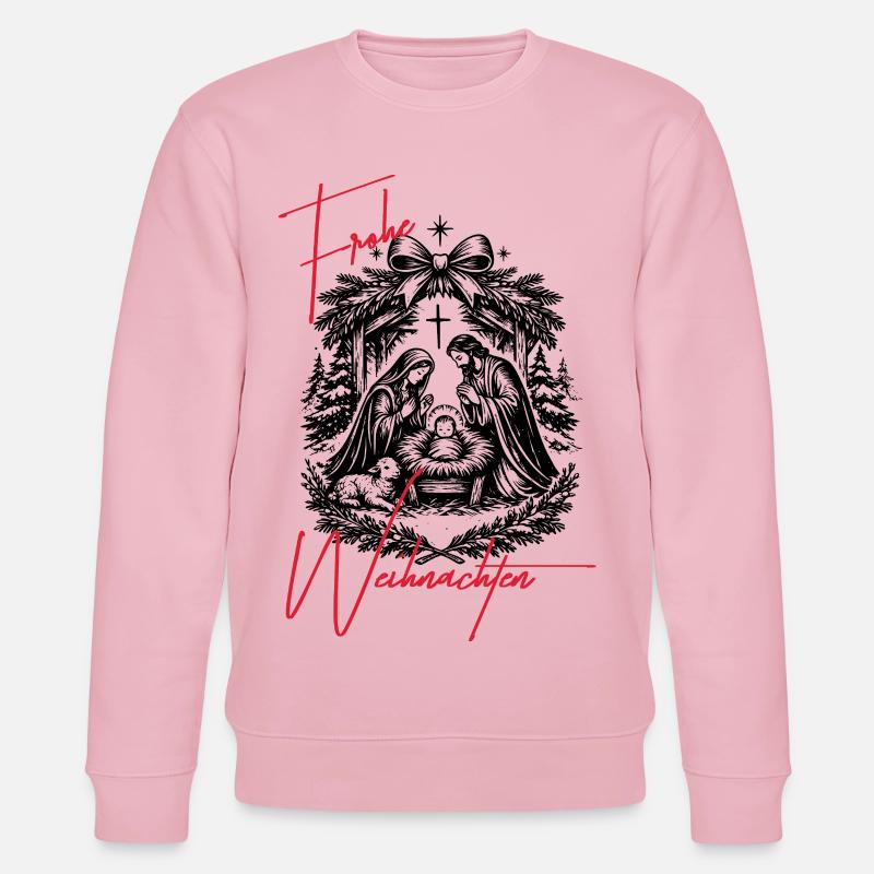 Weihnachtskrippe - Stanley/Stella Unisex Bio-Sweatshirt CHANGER  - Hellrosa