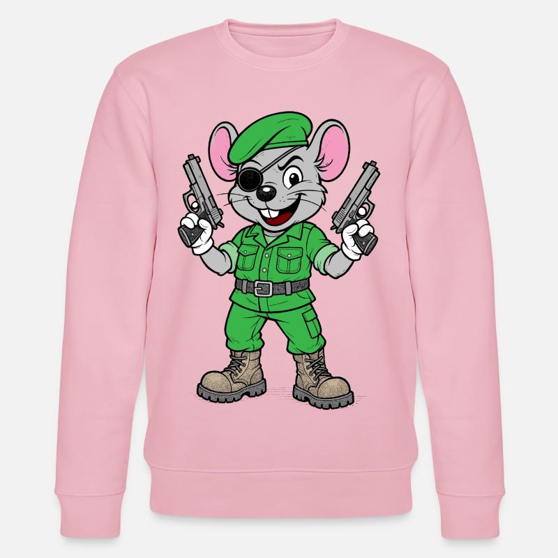Armed Mouse Ranger - Stanley/Stella CHANGER Unisex Organic Sweatshirt - cotton pink