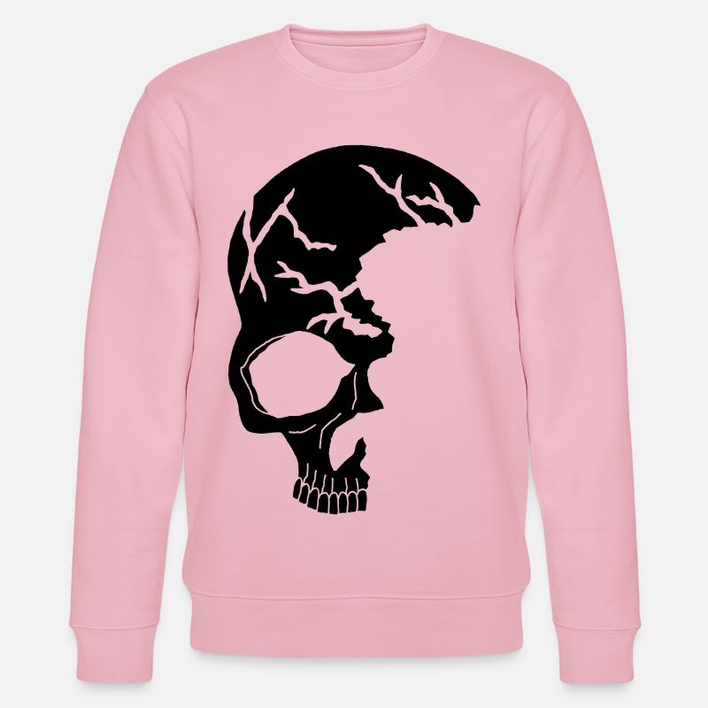 Schwarzer Halbschädel - Stanley/Stella Unisex Bio-Sweatshirt CHANGER  - Hellrosa
