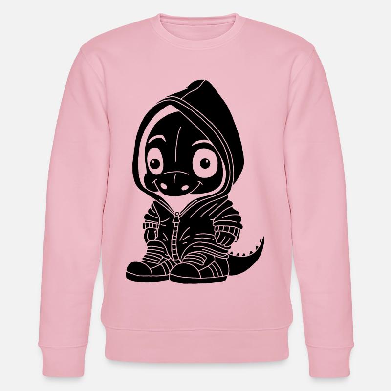 Kleiner Dinosaurier (schwarz) - Stanley/Stella Unisex Bio-Sweatshirt CHANGER  - Hellrosa