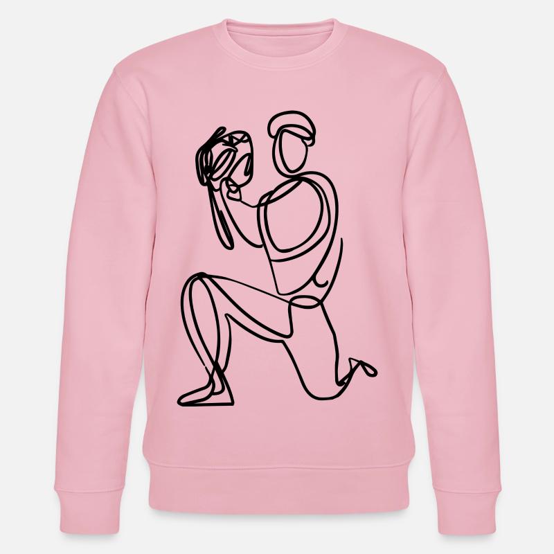 Baseball Fänger Skizze - Stanley/Stella Unisex Bio-Sweatshirt CHANGER  - Hellrosa