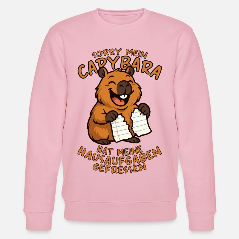 Désolé, mon capybara a mes devoirs... - Sweat bio CHANGER Stanley/Stella Unisexe - rose pâle