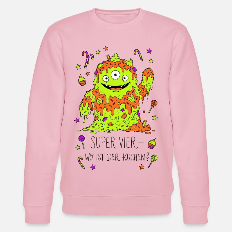 Super Vier Monster Kuchen - Stanley/Stella Unisex Bio-Sweatshirt CHANGER  - Hellrosa