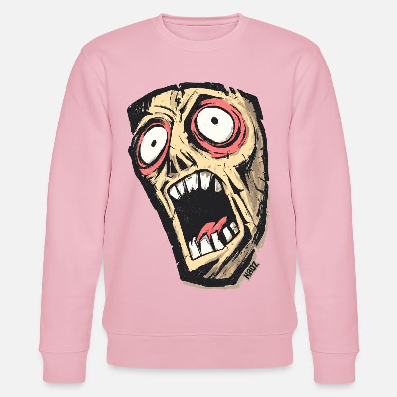 Psychedelic Screaming Skull - Stanley/Stella CHANGER Unisex Organic Sweatshirt - cotton pink