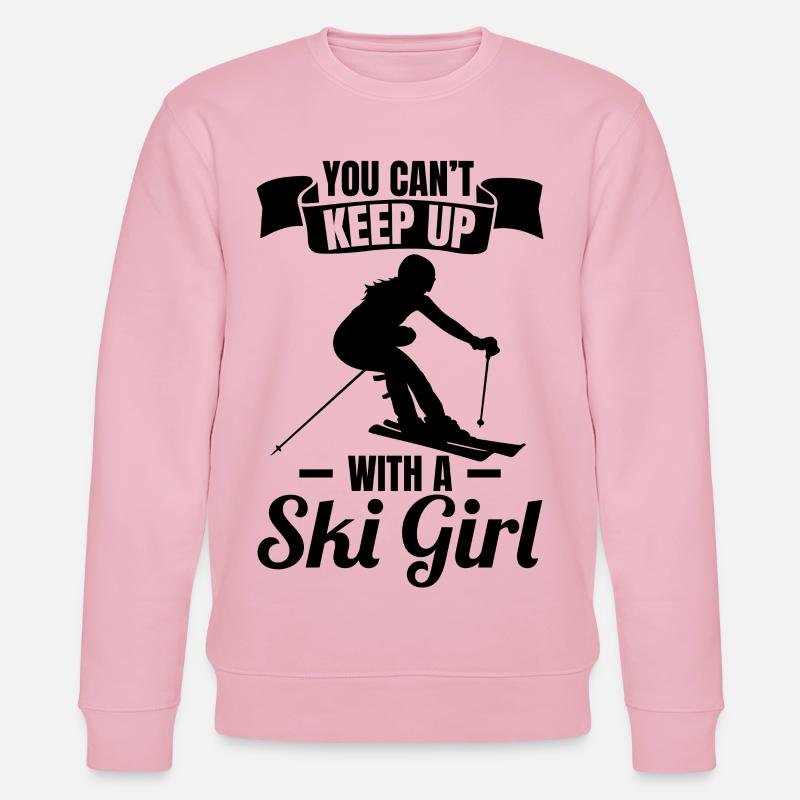 Skifahrer Mädchen - Stanley/Stella Unisex Bio-Sweatshirt CHANGER  - Hellrosa