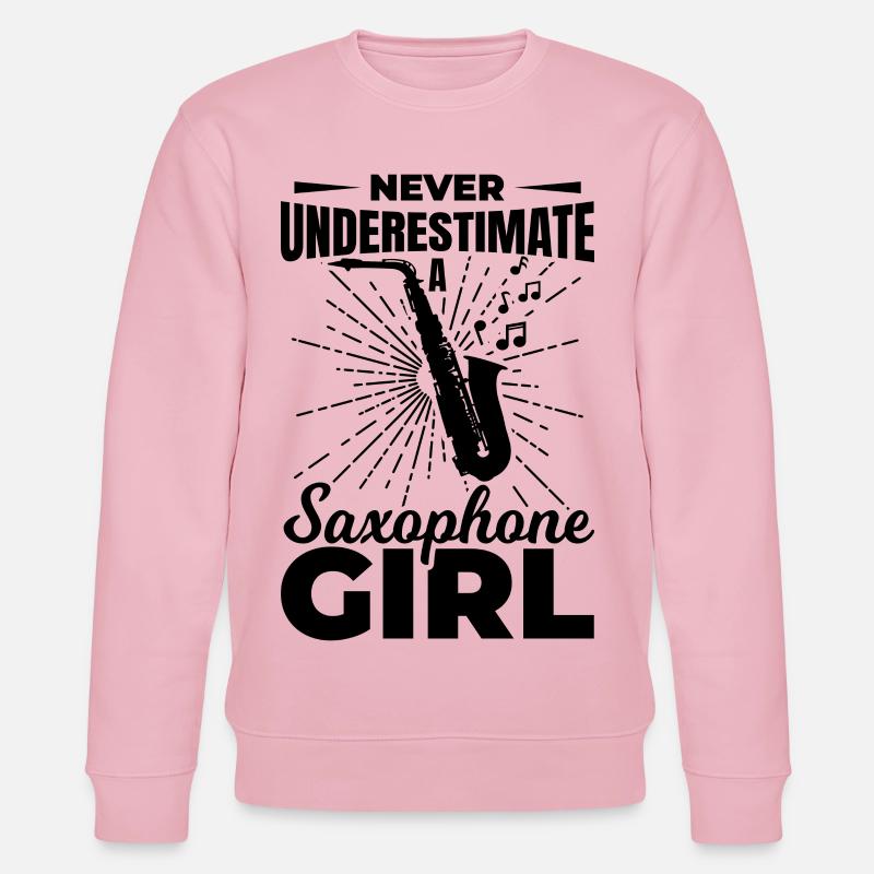 Saxophon Mädchen - Stanley/Stella Unisex Bio-Sweatshirt CHANGER  - Hellrosa