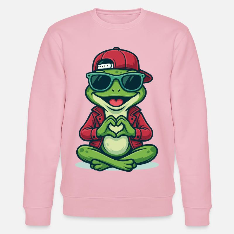 Frog Love Crew - Stanley/Stella Unisex Bio-Sweatshirt CHANGER - Hellrosa