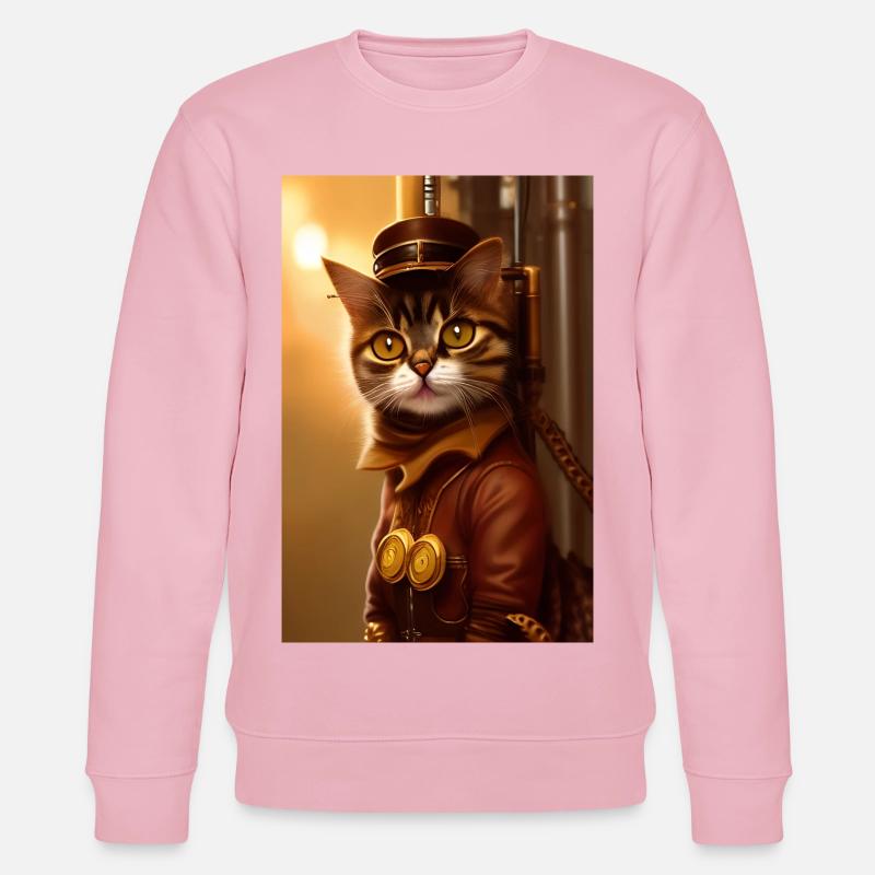 Chat Steampunk Style - Sweat bio CHANGER Stanley/Stella Unisexe - rose pâle