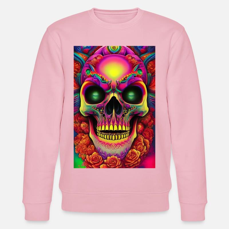 Abstrakte Totenkopf - Stanley/Stella Unisex Bio-Sweatshirt CHANGER  - Hellrosa