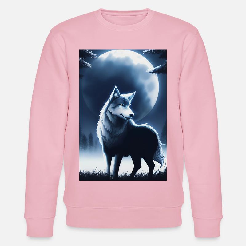 Wolf und Mond - Stanley/Stella Unisex Bio-Sweatshirt CHANGER  - Hellrosa