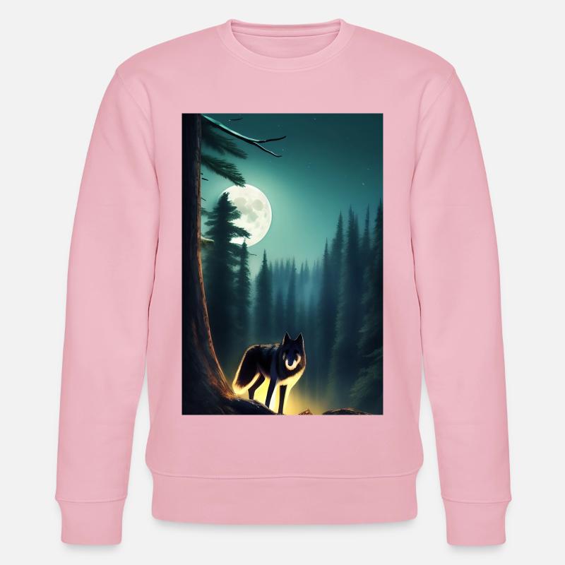 Wolf und Mond - Stanley/Stella Unisex Bio-Sweatshirt CHANGER  - Hellrosa