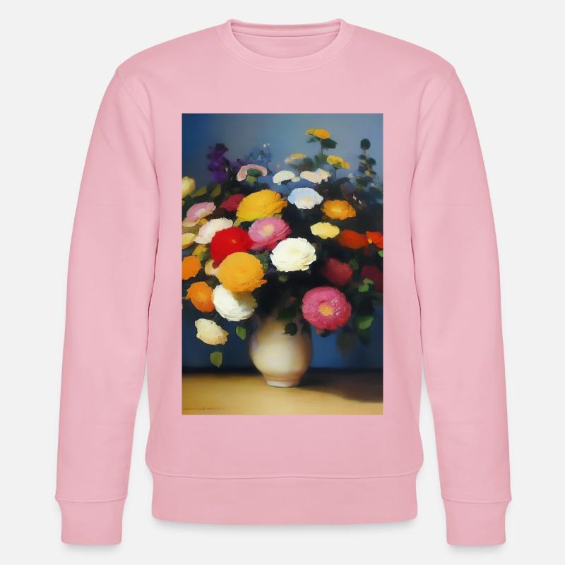 Blumen und Schmetterling - Stanley/Stella Unisex Bio-Sweatshirt CHANGER - Hellrosa