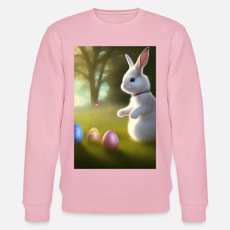 Osterhase mit Oster Eier - Stanley/Stella Unisex Bio-Sweatshirt CHANGER  - Hellrosa