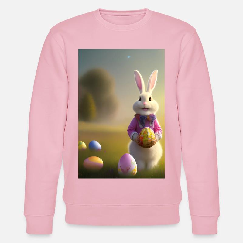 Easter Bunny with Easter Eggs - Stanley/Stella CHANGER Unisex Organic Sweatshirt - cotton pink